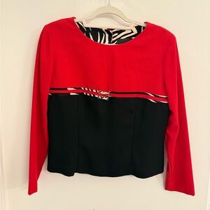 Positive Attitude Red and Black Blouse